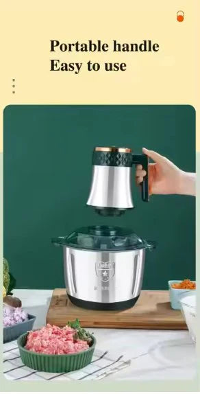 “Stainless Steel Manual Food Chopper – Durable Vegetable & Meat Cutter for Easy Kitchen Prep