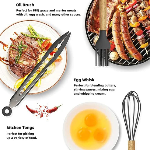 12 Pcs Cooking Utensils Set – Non-Stick Silicone Kitchen Tools in Dubai 🍳✨