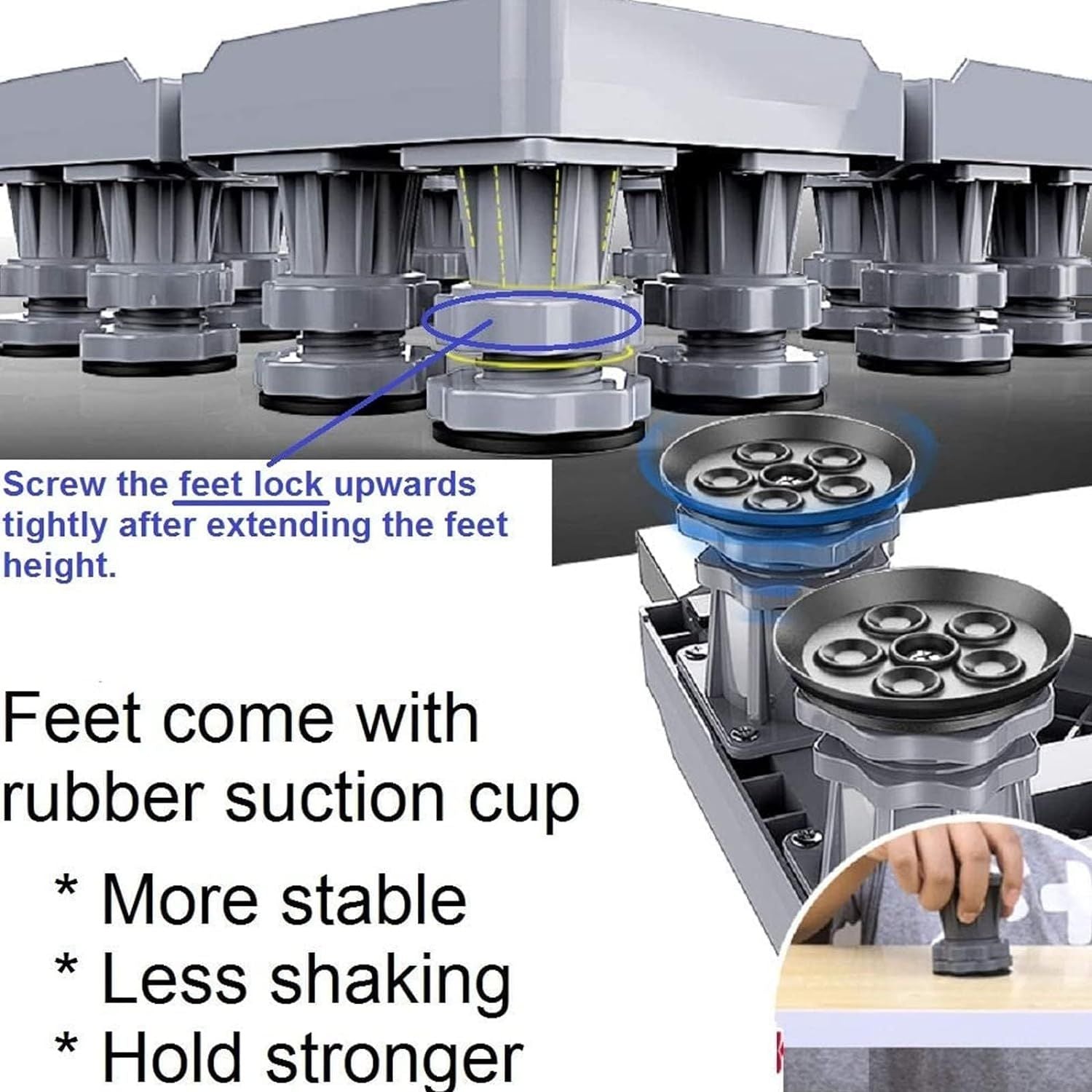 Heavy Duty Fridge Base Stand with Wheels – Adjustable Refrigerator & Washing Machine Trolley Dubai