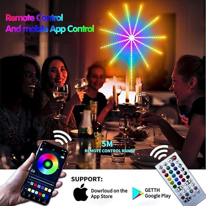 Smart Firework LED Lights 🎆 App & Remote Control RGB Decorative Lights – Indoor & Outdoor Dubai