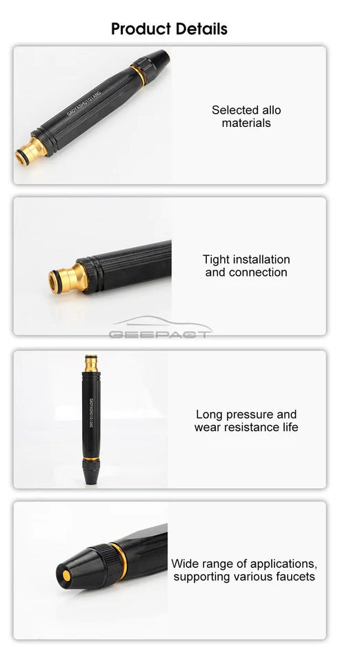 Portable Water Hose Nozzle – Adjustable High-Pressure Garden Sprayer for Cleaning & Watering