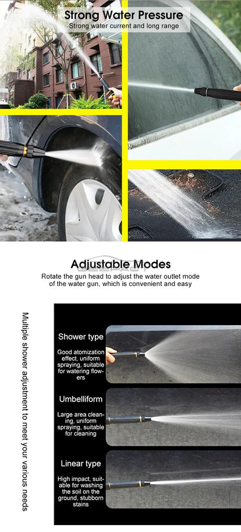 Portable Water Hose Nozzle – Adjustable High-Pressure Garden Sprayer for Cleaning & Watering