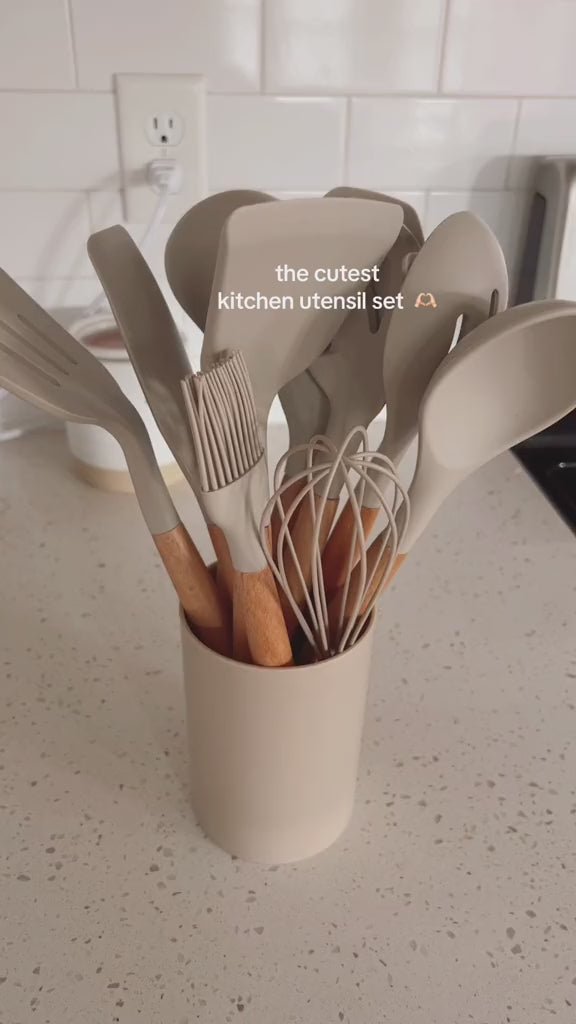 12 Pcs Cooking Utensils Set – Non-Stick Silicone Kitchen Tools