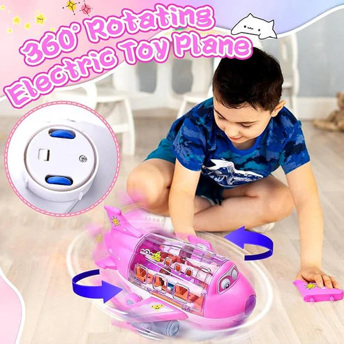 Rotating Electric Airplane Toy for Kids – Flashing Lights & Music in Dubai
