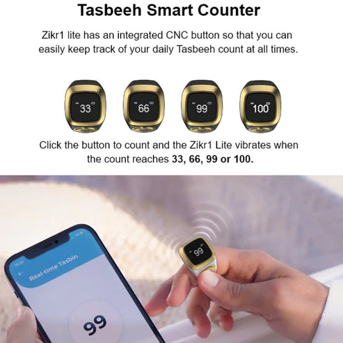 Smart Zikr Ring – Digital Tasbeeh Counter with OLED Display for Prayer & Dhikr UAE